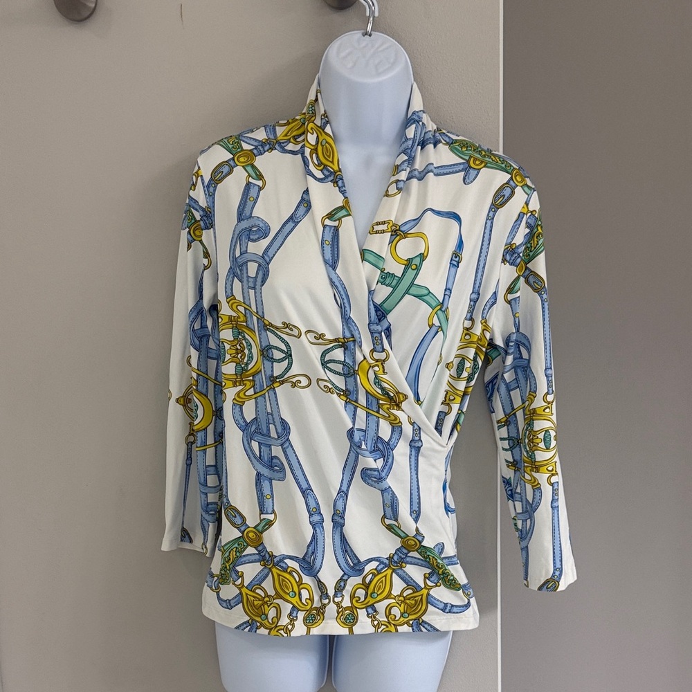 J McLaughlin Chain Print Blouse